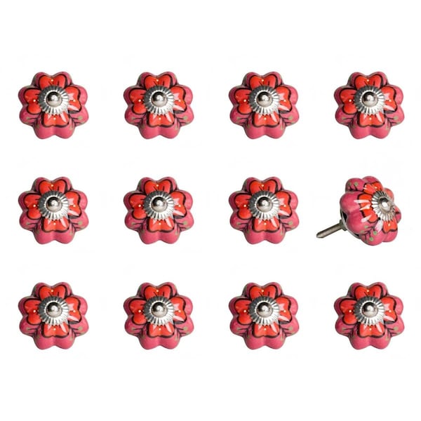 Decoracion KI1202 Knob It - Pink Red & Green, 12PK DE3082501 - main
